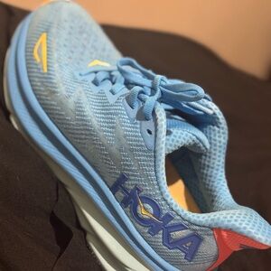 Hoka Sky Blue and yellow Athletic Sneakers